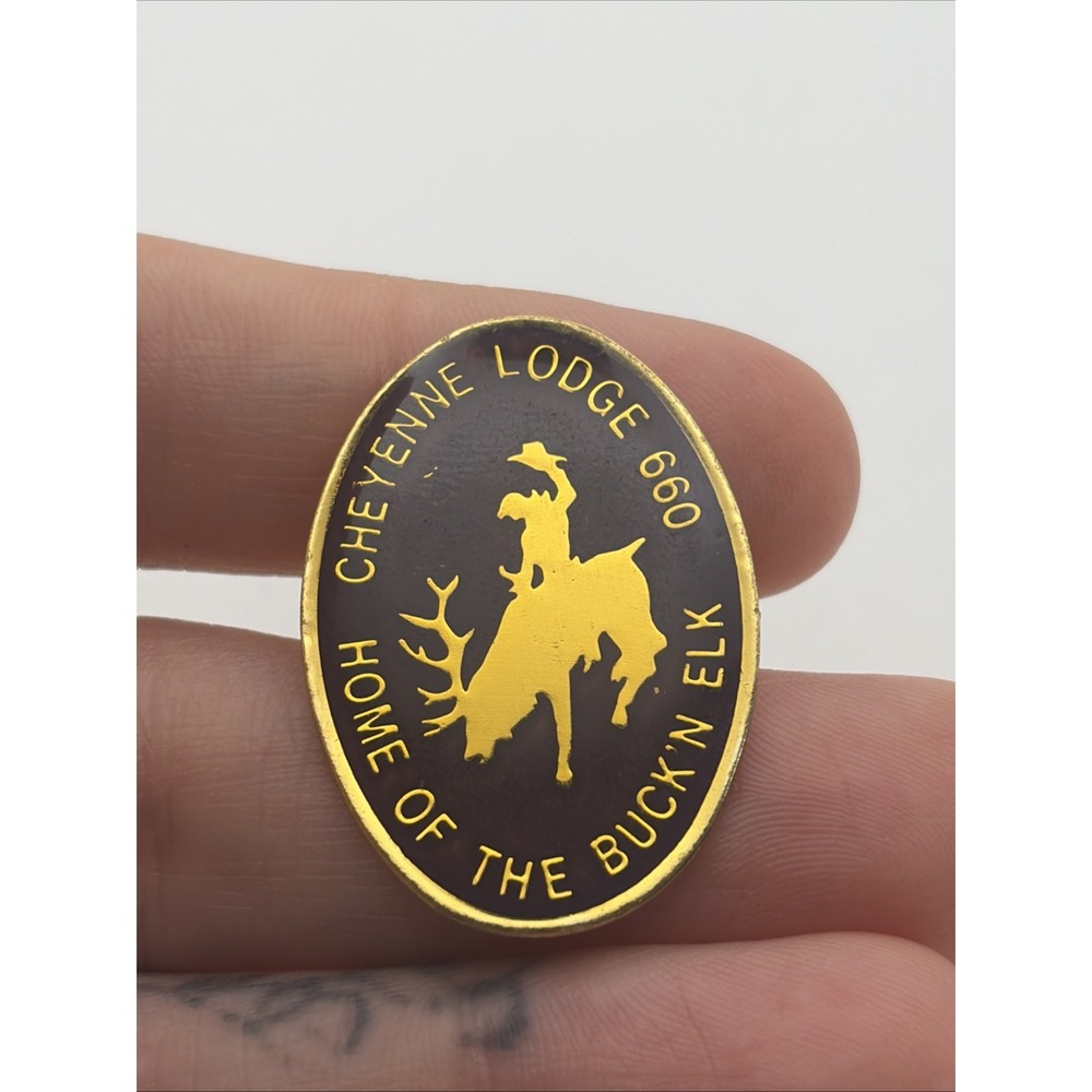Cheyenne Lodge 660 Home Of The Buck’N Elk Lapel Hat Pin